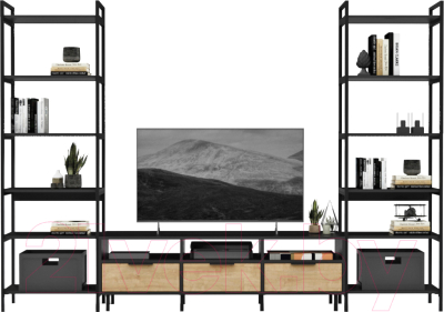 Горка Crafto Лофт Агата Симпл 05 270x38x190 (графит/дуб) - фото