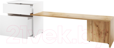Тумба Involux Лаура 171T001 (дуб натюрель/белый премиум) - фото