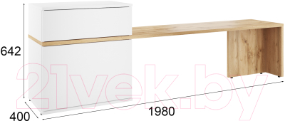 Тумба Involux Лаура 171T001 (дуб натюрель/белый премиум)