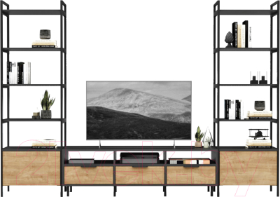 Горка Crafto Лофт Агата Бонд 09 270x38x190 (дуб/графит) - фото