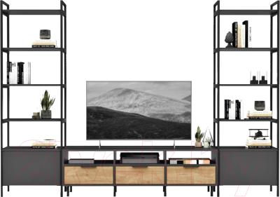 Горка Crafto Лофт Агата Бонд 10 270x38x190 (графит/дуб) - фото