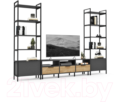 Горка Crafto Лофт Агата Бонд 10 270x38x190 (графит/дуб)