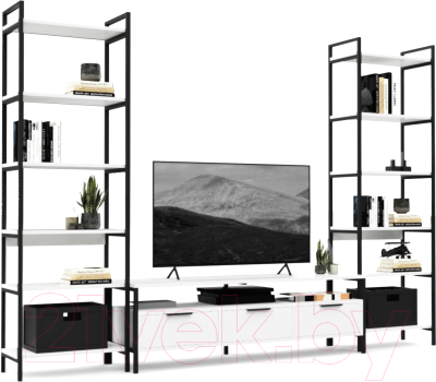 Горка Crafto Лофт Фрида Симпл 01 274x40x190 (белый/черный) - фото