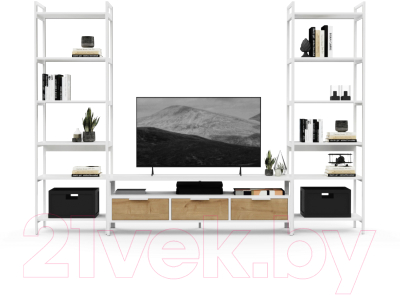 Горка Crafto Лофт Фрида Симпл 03 274x40x190 (белый/дуб)