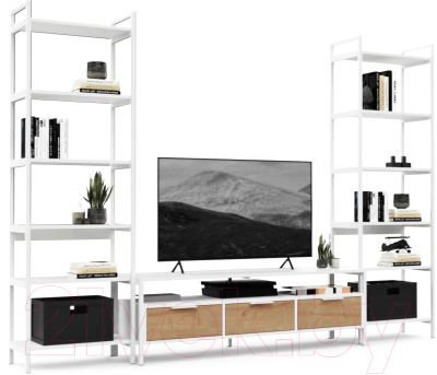 Горка Crafto Лофт Фрида Симпл 04 274x40x190 (дуб/белый) - фото