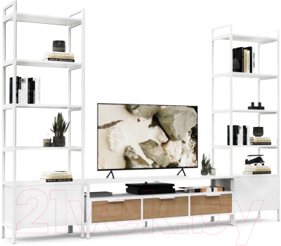 Горка Crafto Лофт Фрида Симпл 05 274x40x190 (белый/дуб) - фото