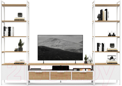 Горка Crafto Лофт Фрида Бонд 06 274x40x190 (белый/дуб) - фото