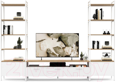 Горка Crafto Лофт Фрида Бонд 07 274x40x190 (белый/дуб) - фото