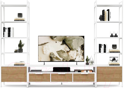 Горка Crafto Лофт Фрида Бонд 08 274x40x190 (дуб/белый) - фото