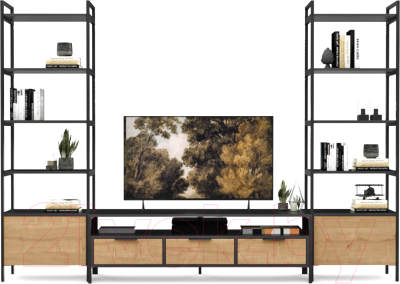 Горка Crafto Лофт Фрида Бонд 09 274x40x190 (дуб/графит) - фото