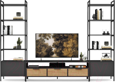 Горка Crafto Лофт Фрида Бонд 10 274x40x190 (графит/дуб) - фото