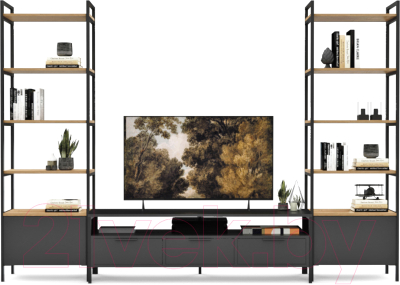 Горка Crafto Лофт Фрида Бонд 11 274x40x190 (графит/дуб) - фото