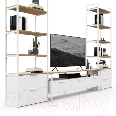 Горка Crafto Лофт Фрида Квентин 14 274x40x190 (белый/дуб)