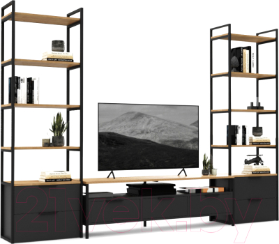 Горка Crafto Лофт Фрида Квентин 15 274x40x190 (графит/дуб) - фото