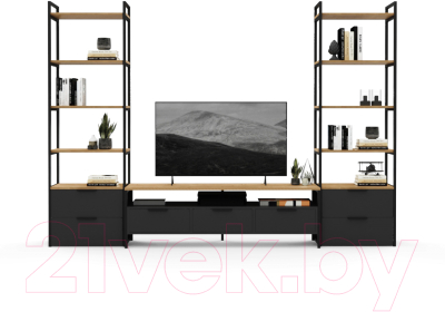 Горка Crafto Лофт Фрида Квентин 15 274x40x190 (графит/дуб)