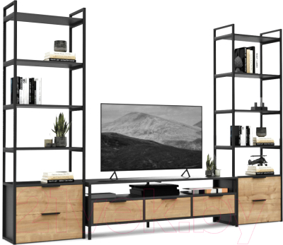 Горка Crafto Лофт Фрида Квентин 16 274x40x190 (дуб/графит) - фото