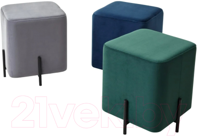 Пуф M-City Феликс квадратный / 461MC04216 (велюр зеленый/черный)