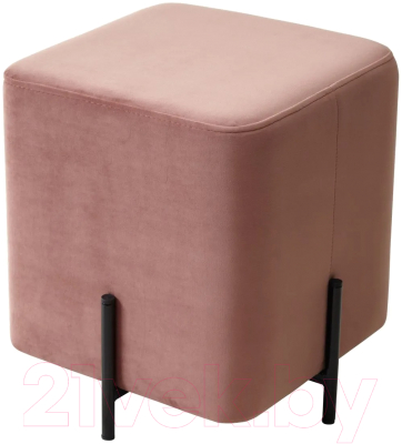 Пуф M-City Феликс квадратный / 461MC04217 (велюр розовый/черный) - фото