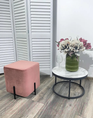 Пуф M-City Феликс квадратный / 461MC04217 (велюр розовый/черный)