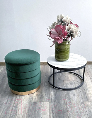 Пуф M-City Фред / 461MC04438 (велюр зеленый/золото)