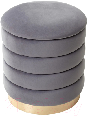 Пуф M-City Фред / 461MC04440 (велюр серый/золото) - фото