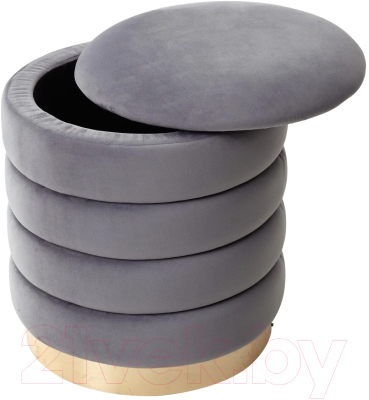 Пуф M-City Фред / 461MC04440 (велюр серый/золото)