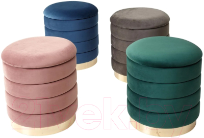 Пуф M-City Фред / 461MC04441 (велюр синий/золото)