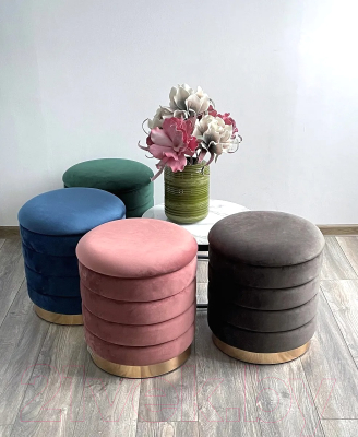 Пуф M-City Фред / 461MC04441 (велюр синий/золото)