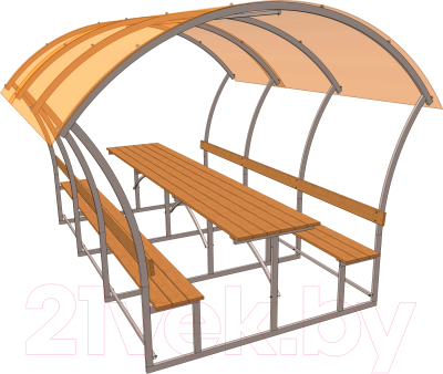 Беседка ИМпласт Астра 2.9x1.7м / 40x20мм - фото