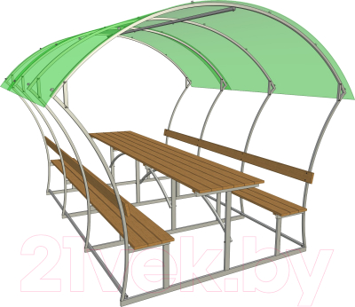Беседка ИМпласт Лайт 2.9x1.7м / 20x20мм - фото