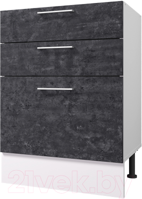 Шкаф-стол кухонный Горизонт Мебель Оптима 60 3 ящика - фото