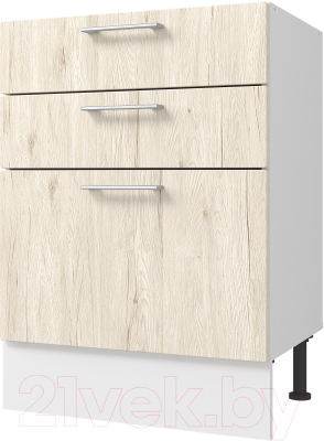Шкаф-стол кухонный Горизонт Мебель Оптима 60 3 ящика - фото