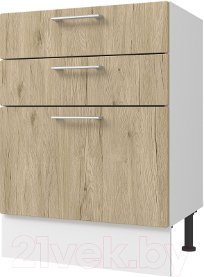 Шкаф-стол кухонный Горизонт Мебель Оптима 60 3 ящика - фото