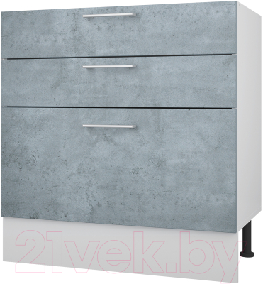 Шкаф-стол кухонный Горизонт Мебель Оптима 80 3 ящика - фото