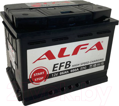 Автомобильный аккумулятор ALFA battery EFB 66 R - фото