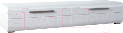 Тумба Bravo Мебель Домино ТВ 1800 (белый/белый глянец) - фото