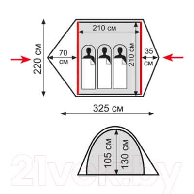 Палатка Tramp Quick 3 V2 2022 / TRT-097