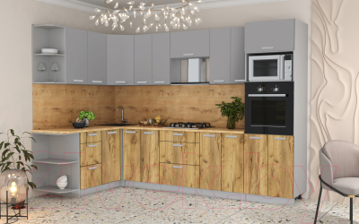 Готовая кухня Интерлиния Мила Лайт 1.88x3.0 левая без столешницы