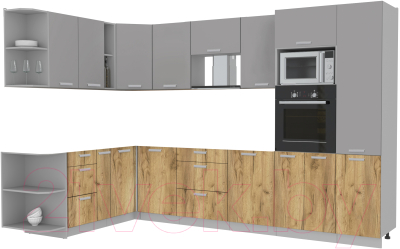 Готовая кухня Интерлиния Мила Лайт 1.88x3.2 левая без столешницы - фото