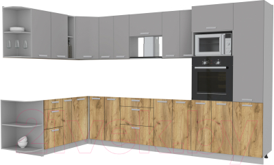 Готовая кухня Интерлиния Мила Лайт 1.88x3.4 левая без столешницы - фото