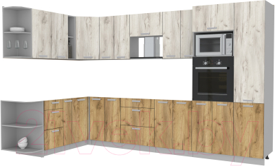 Готовая кухня Интерлиния Мила Лайт 1.88x3.4 левая без столешницы - фото