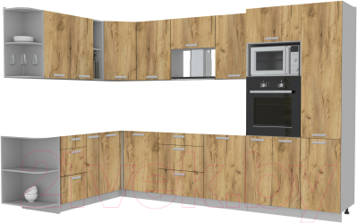 Готовая кухня Интерлиния Мила Лайт 1.88x3.2 левая без столешницы - фото