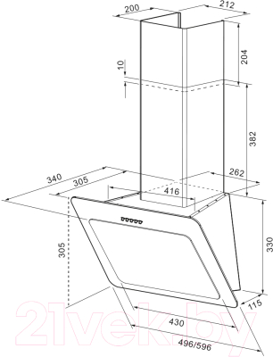 Вытяжка наклонная Krona Liva 600 PB / 00022835