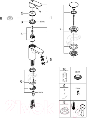 Смеситель GROHE Eurosmart Cosmopolitan 23925000