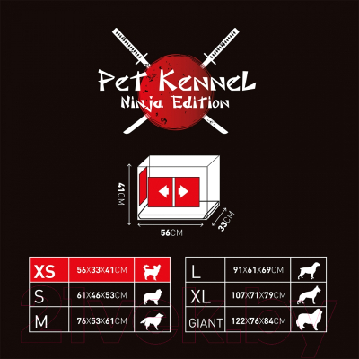 Клетка для животных Duvo Plus Pet Kennel Ninja Medium / 11640/DV