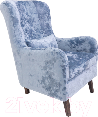 Кресло мягкое KRONES Калипсо (велюр голубой перламутр) - фото