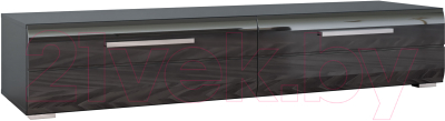 Тумба Bravo Мебель Домино ТВ 1800 (черный/черный глянец) - фото