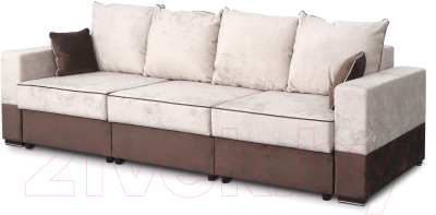 Диван Мебельград Бостон 2400 Стандарт (тиффани бежевый/тиффани бежевый/тиффани коричневый) - фото