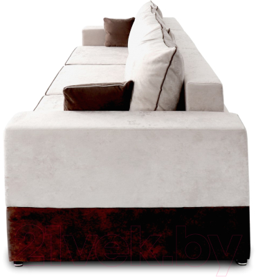 Диван Мебельград Бостон 2400 Стандарт (тиффани бежевый/тиффани бежевый/тиффани коричневый)