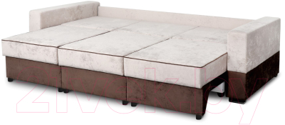 Диван Мебельград Бостон 2400 Стандарт (тиффани бежевый/тиффани бежевый/тиффани коричневый)